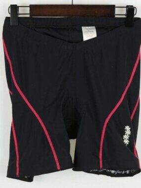 Shebeest Women's Medium Black & Pink Padded Chamois Cycling Shorts